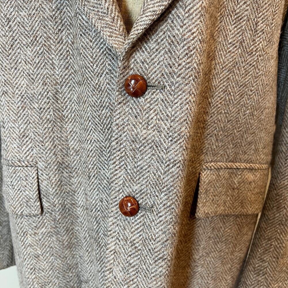 Vintage Wool Blazer Mens 44R Brown Earthy Minimalist 2 Button Heritage - Picture 6 of 11